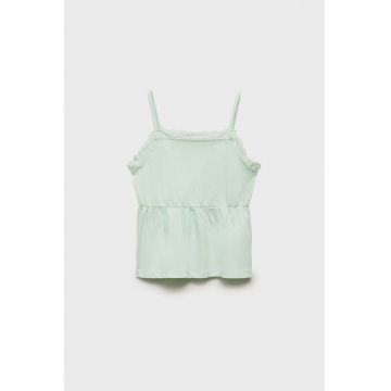 Top cu decolteu patrat si volan peplum