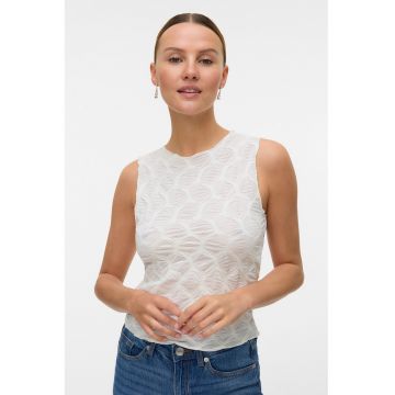 Top slim fit cu decolteu la baza gatului