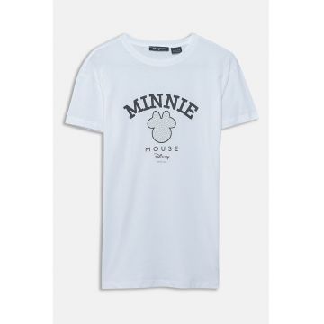 Tricou cu decolteu la baza gatului si imprimeu cu desene