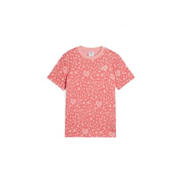 Tricou cu decolteu la baza gatului si imprimeu grafic
