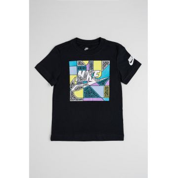 Tricou cu decolteu rotund si logo