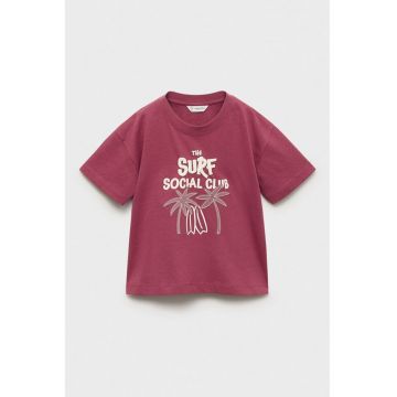 Tricou cu model tropical si text