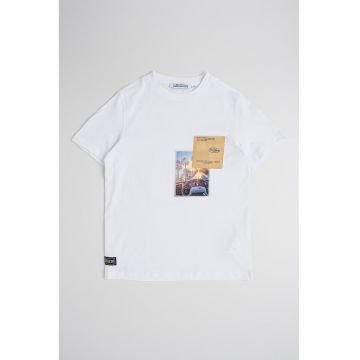 Tricou de bumbac cu aplicatii grafice