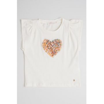 Tricou de bumbac cu aplicatii