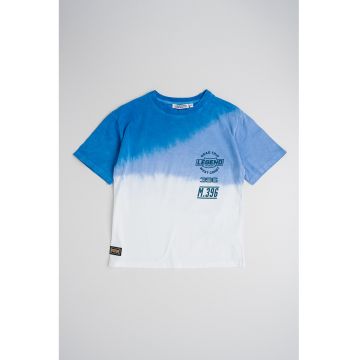 Tricou de bumbac cu aspect in degrade
