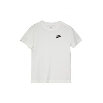 Tricou de bumbac cu decolteu la baza gatului