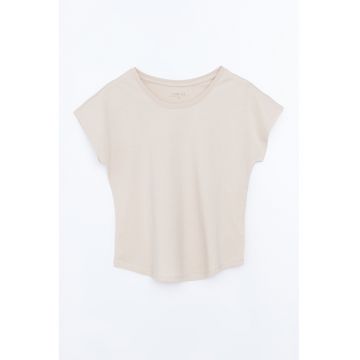 Tricou de bumbac cu decolteu rotund