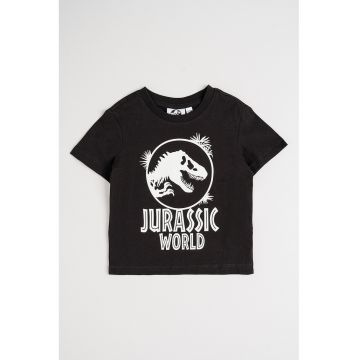 Tricou de bumbac cu imprimeu contrastant