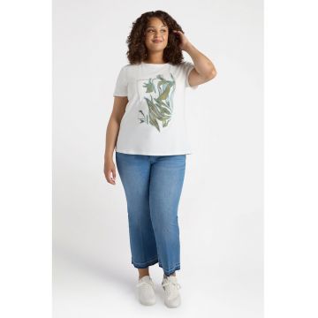 Tricou din amestec de bumbac cu model floral