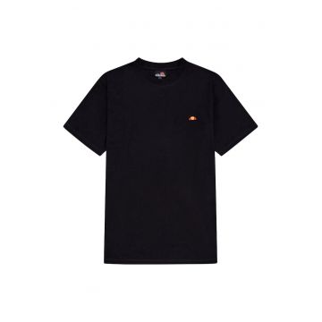 Tricou din bumbac cu decolteu la baza gatului