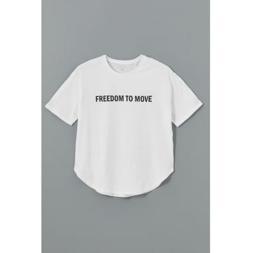 Tricou din bumbac cu imprimeu text