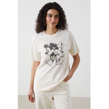 Tricou lejer cu Minnie&Mickey Mouse