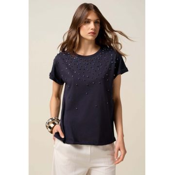 Tricou lejer cu strasuri