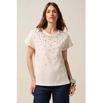 Tricou lejer cu strasuri