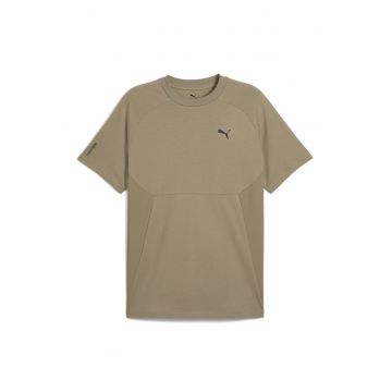 Tricou lejer din bumbac cu decolteu la baza gatului