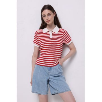 Tricou polo cu dungi