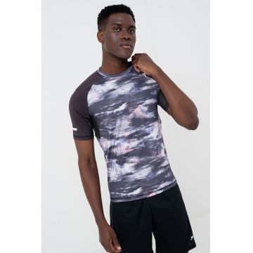 Tricou super slim fit cu maneci raglan