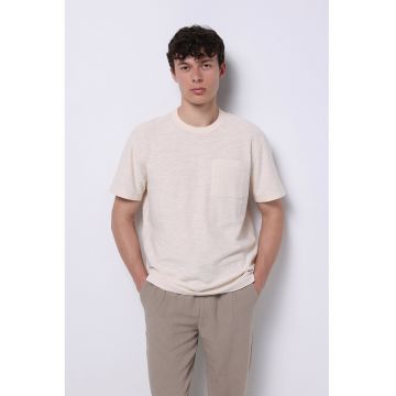 Tricou uni cu buzunar pe piept