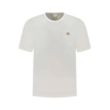 Tricou barbati - cu logo - din bumbac - Regular fit - Alb -