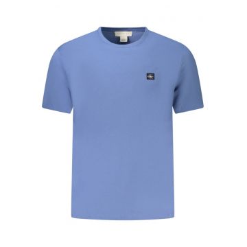 Tricou barbati - cu logo - din bumbac - Regular fit - Azur -