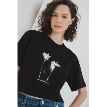 Tricou crop din bumbac organic