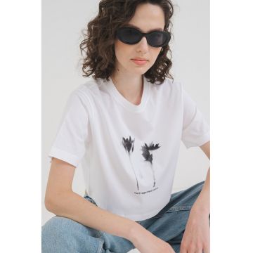 Tricou crop din bumbac organic
