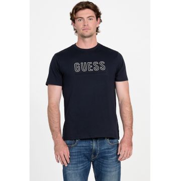 Tricou cu decolteu la baza gatului si imprimeu logo