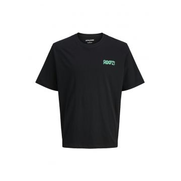 Tricou cu decolteu la baza gatului si imprimeu text