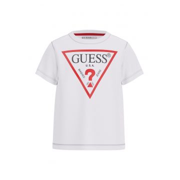 Tricou cu decolteu la baza gatului si logo