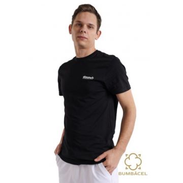 Tricou cu mânecă scurtă cu imprimeu pe ambele părți - Negru