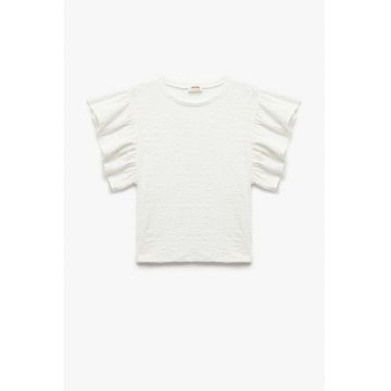Tricou cu maneci scurte cu volane