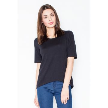 Tricou dama -  Spatele gol - Viscoza/Elastan - Negru