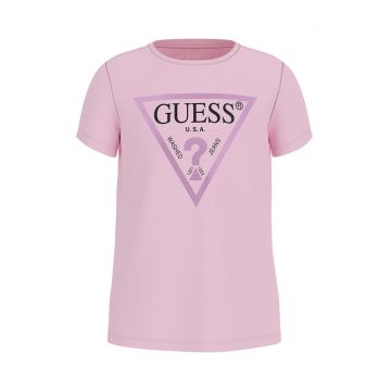 Tricou de bumbac cu imprimeu logo metalizat