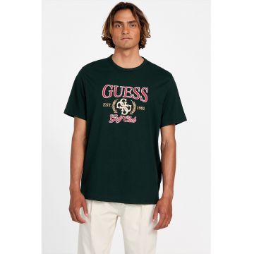 Tricou de bumbac cu logo brodat