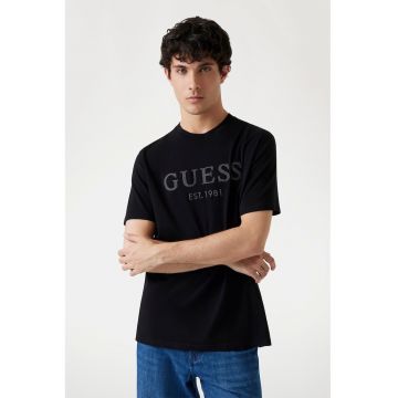 Tricou de bumbac cu logo brodat