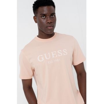 Tricou de bumbac cu logo brodat