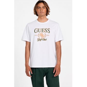 Tricou de bumbac cu logo brodat