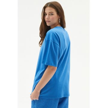 Tricou de bumbac cu maneci cazute