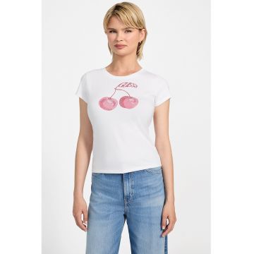 Tricou din amestec de modal cu aplicatii de strasuri
