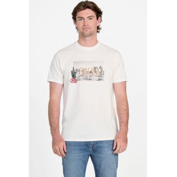 Tricou din bumbac cu broderie