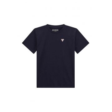 Tricou din bumbac cu decolteu la baza gatului