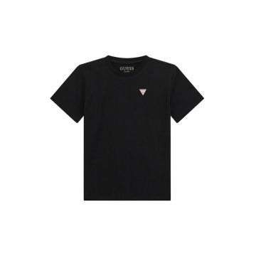 Tricou din bumbac cu decolteu la baza gatului