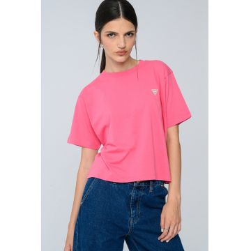 Tricou din bumbac cu detaliu logo