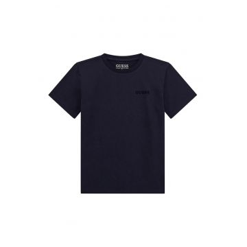 Tricou din bumbac cu imprimeu logo contrastant