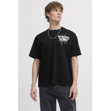 Tricou lejer de bumbac cu imprimeu grafic si text