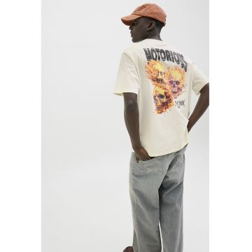 Tricou lejer de bumbac cu imprimeu grafic si text