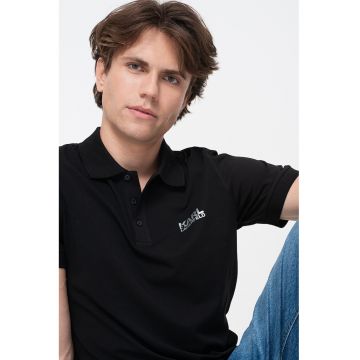 Tricou polo din amestec de bumbac cu logo discret