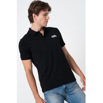 Tricou polo din amestec de bumbac cu logo discret