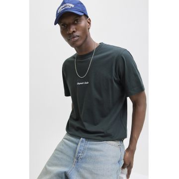 Tricou regular fit cu decolteu la baza gatului