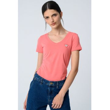 Tricou slim fit cu decolteu in V